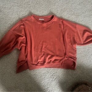We The Free Coral Cropped Sweatshirt